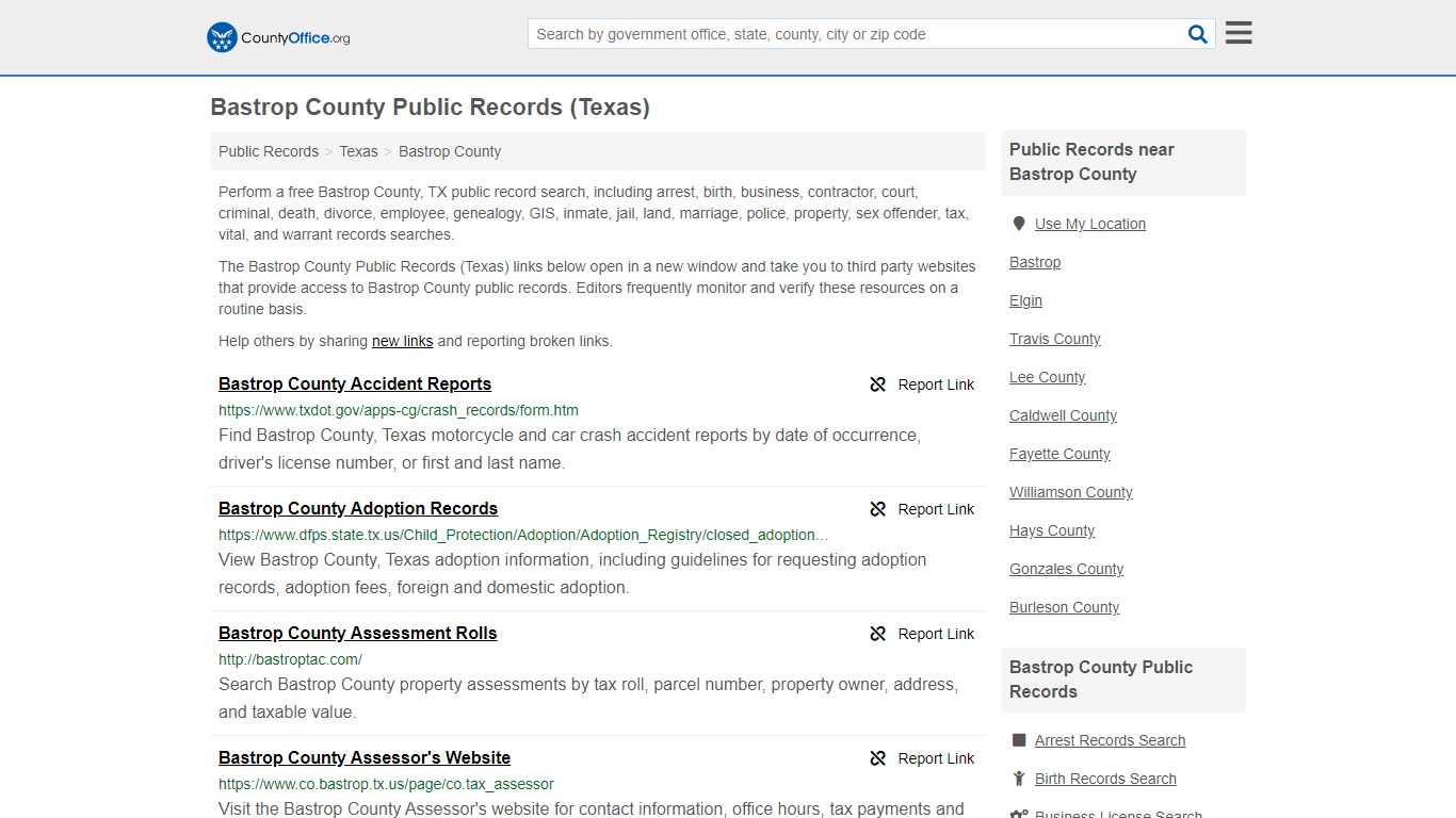 Public Records - Bastrop County, TX (Business, Criminal ...